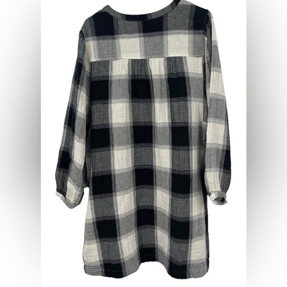 OLD NAVY Black & White Plaid Flannel DRESS Long Sleeves 2X - Picture 6 of 9